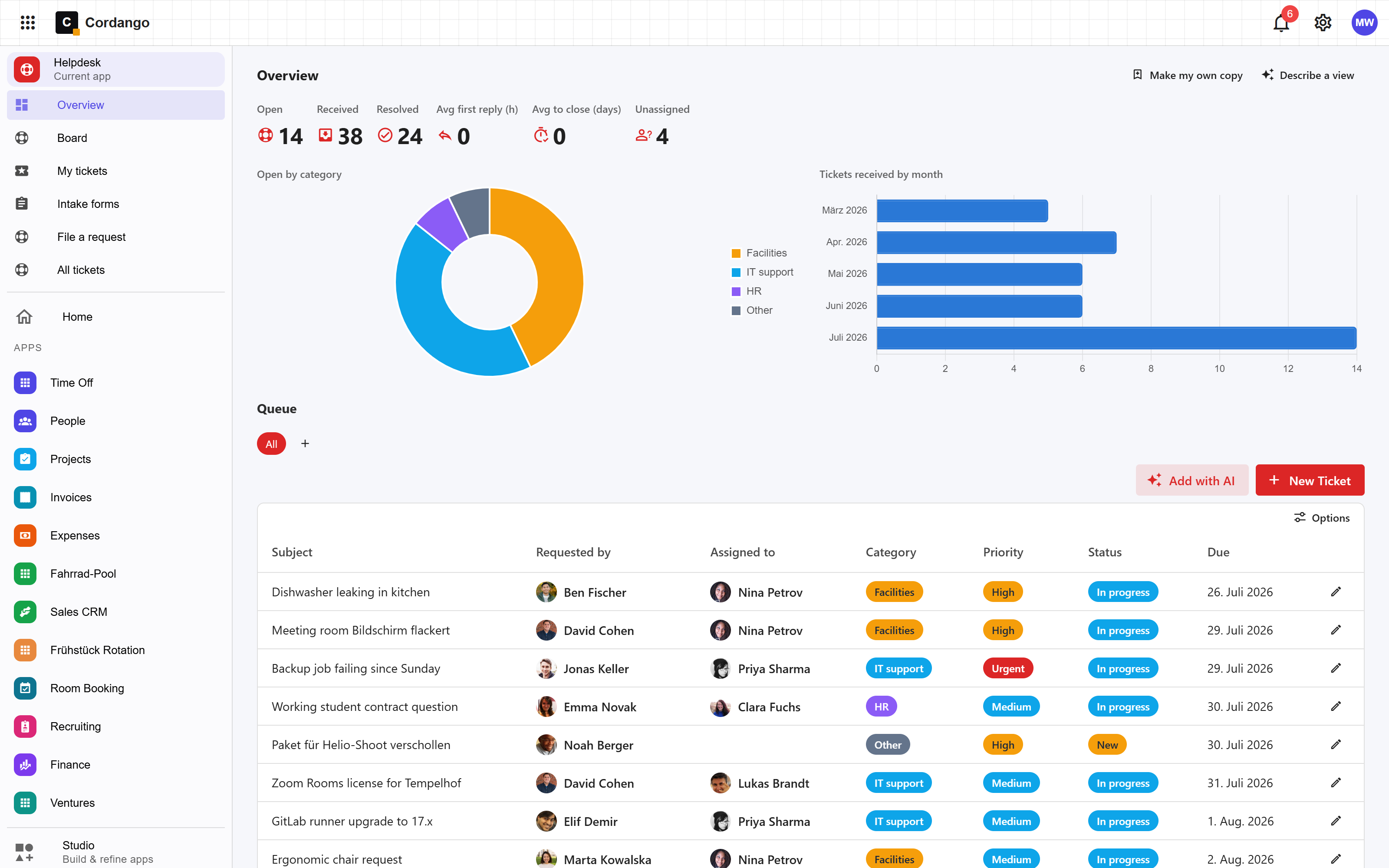 Helpdesk app template preview